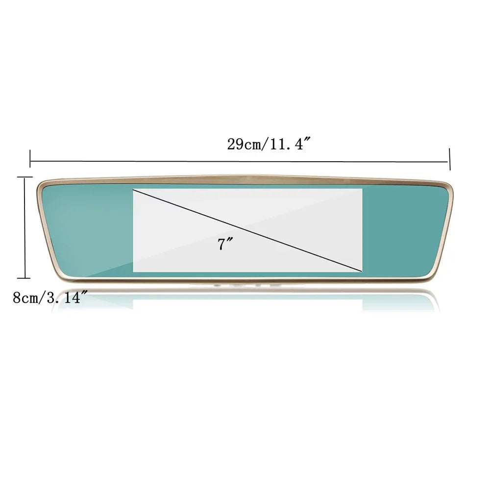 PMUYBHF 7'' Cam Night Front and Rear 1080P Backup Camera FHD T-ouch Screen Car Recorder with Loop Recording, G-Sensor, Parking 120Â° Wide Angle - Exclusive Design