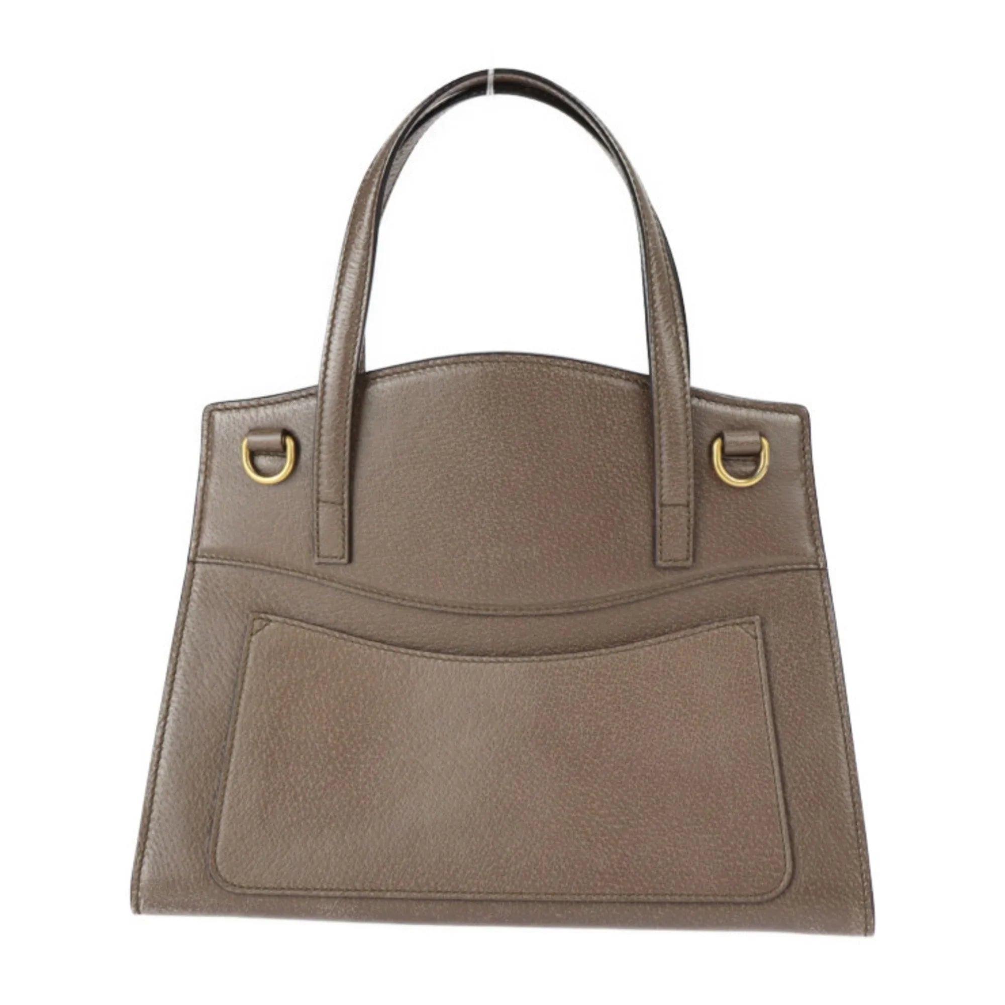 Pre-Owned GUCCI Gucci Totem Sherry Handbag 505342 Leather Rhinestone Brown 2WAY Shoulder Bag Butterfly Motif (Good)