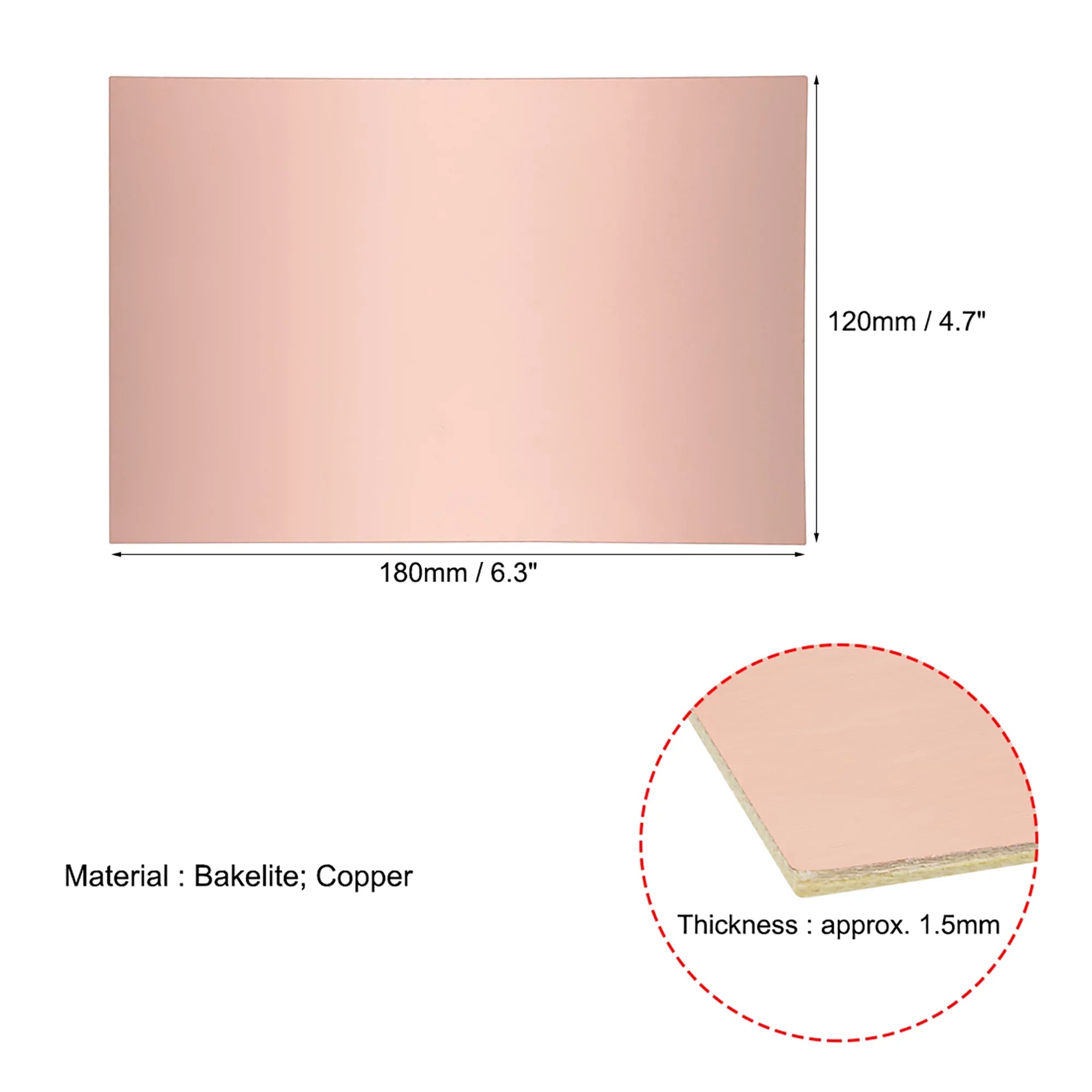 10 pcs 180x120mm Single-Sided Copper Clad Laminate PCB Circuit Bakelite Board 1.5mm Thickness DIY Prototyping PCB Board - Exclusive Design