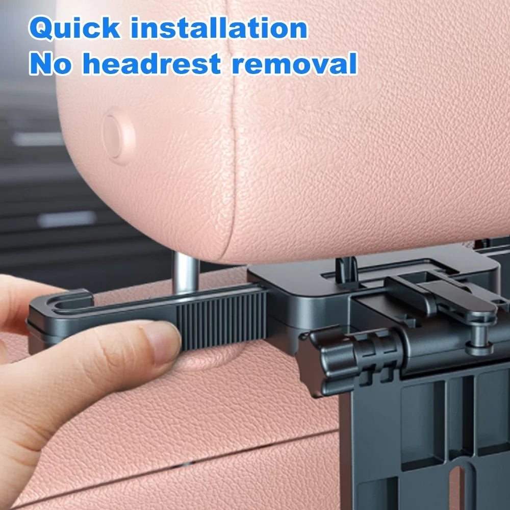 Apexeon Car Seat Table with Phone Holder, Adjustable and Foldable Back Seat Food Tray for Working, Writing, Eatingï¼ Black