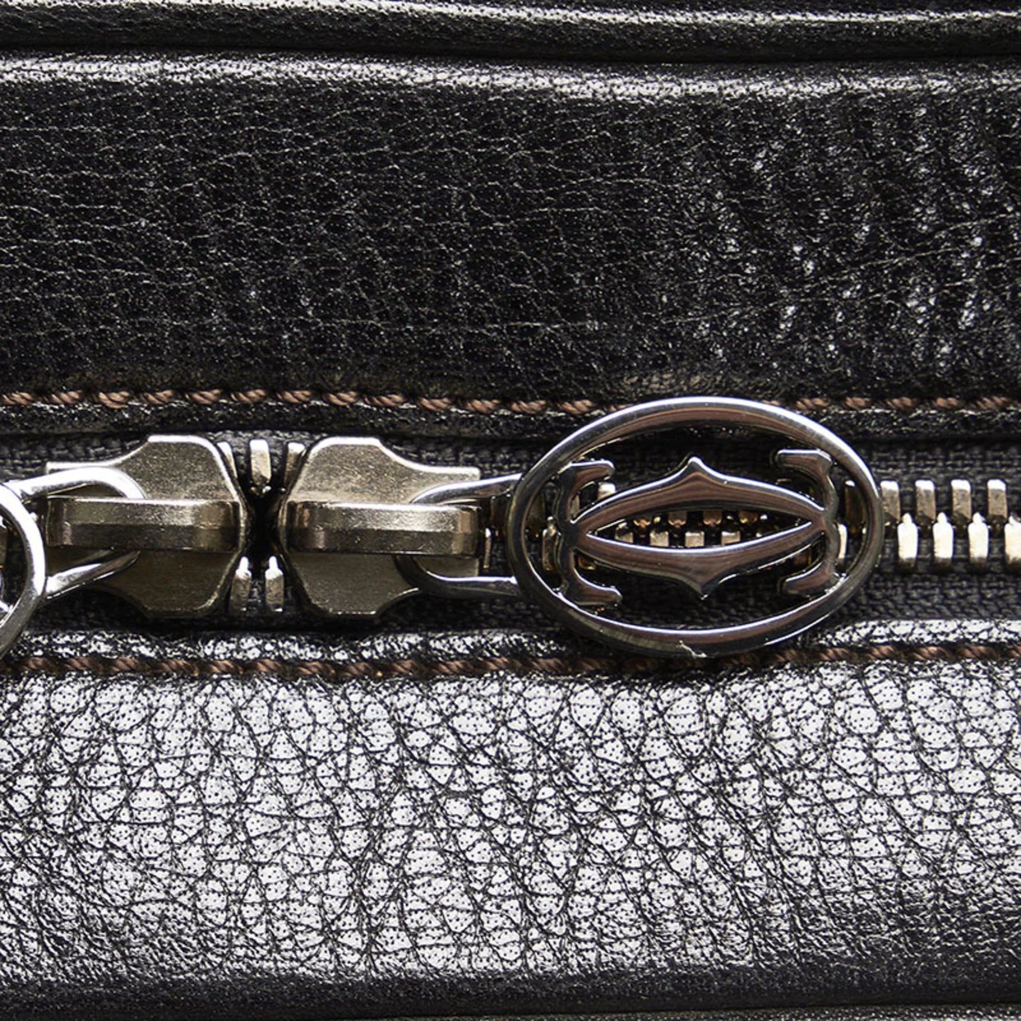 Pre-Owned Cartier handbag shoulder bag brown leather ladies CARTIER (Fair) - Exclusive Design