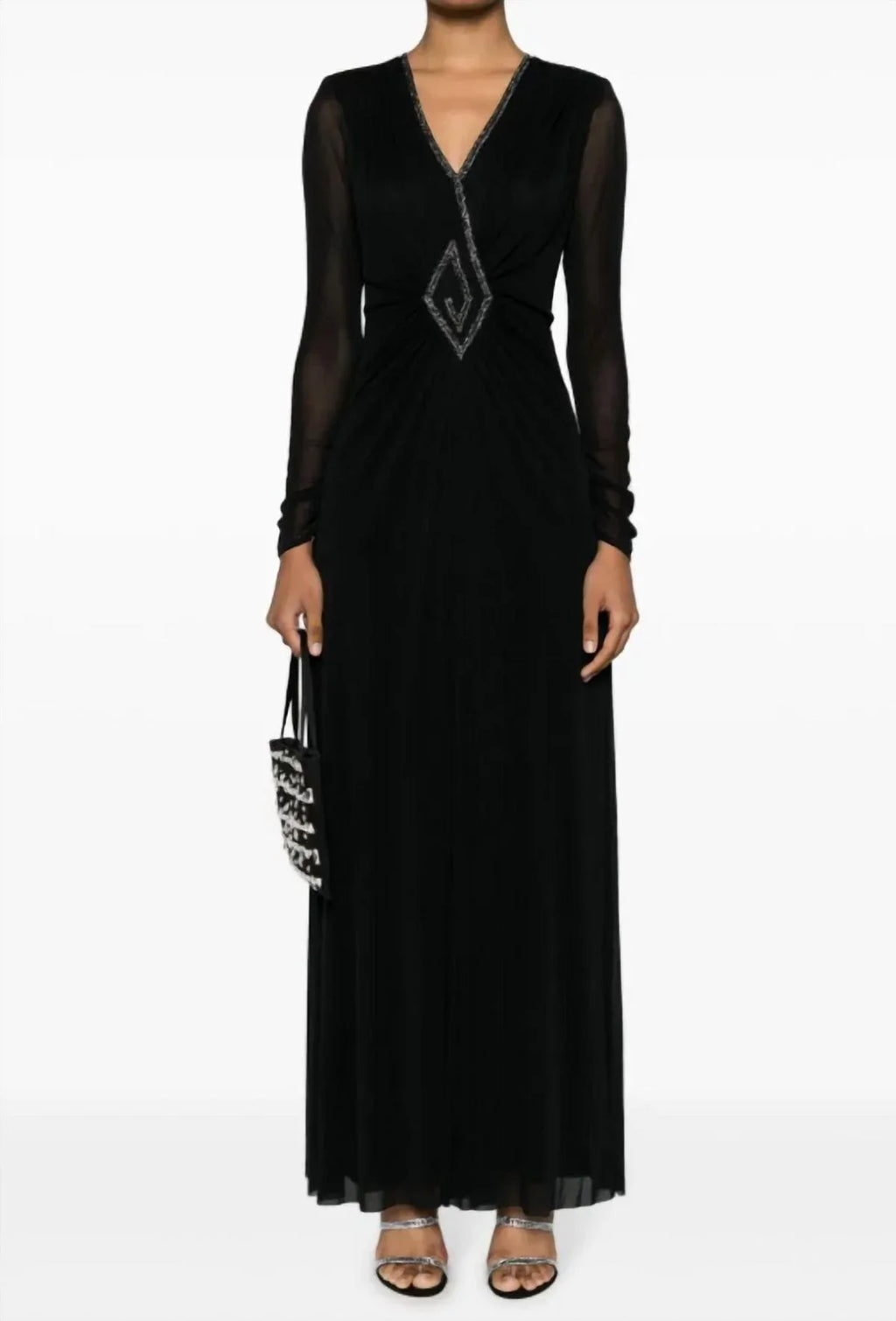 Stylish Women's Diane Von Furstenberg Evening Size S Straight Gown Black