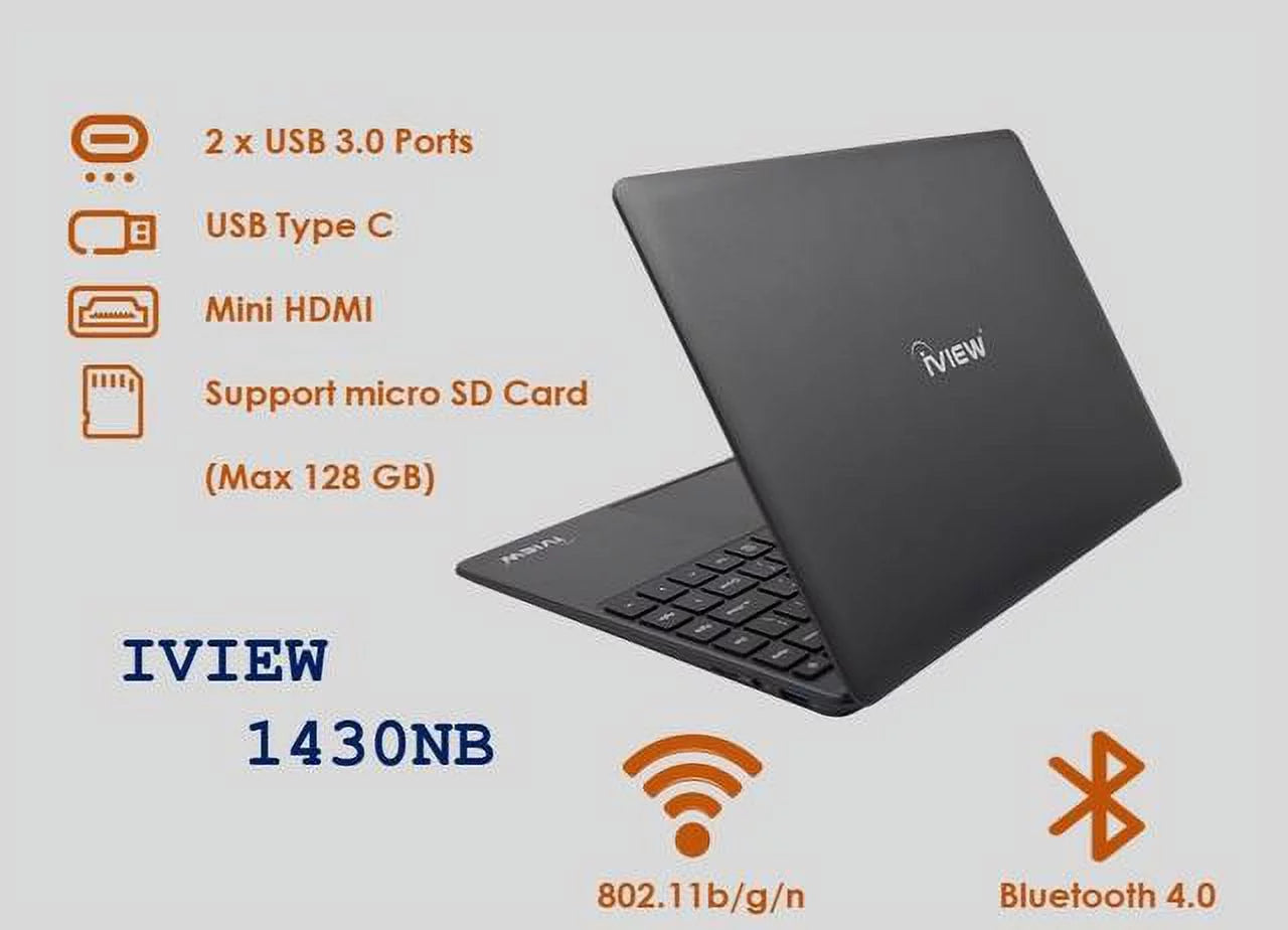 iView 1430NB-14.1in 1920x 1080 IPS High Resolution, Dual , 4GB/64GB and USB Mouse