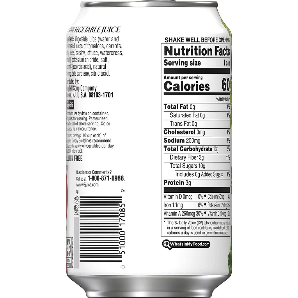 V8 Original Low Sodium 100% Vegetable Juice, 11.5 Oz. Can (Pack Of 24)