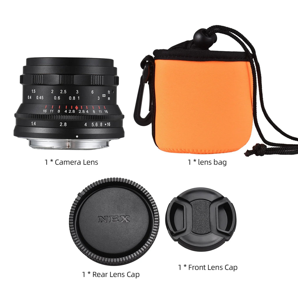 Dcenta Full Frame Camera Lens with Large Aperture Manual Focus for Sony A7/A7II/A7R/A7RII/A7S/A7SII/A6500/A6300 - Exclusive Design