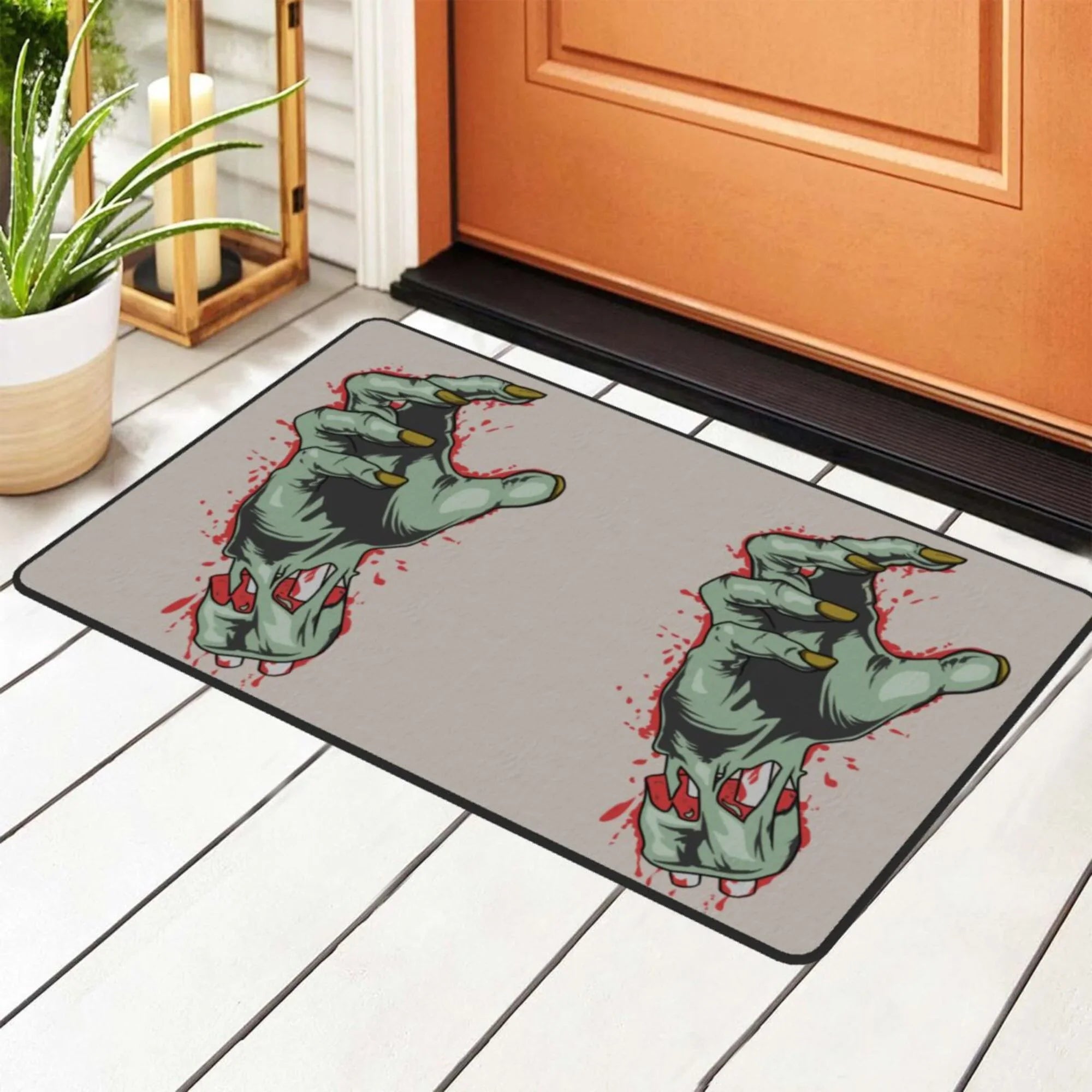 Stylish XMXY Horror Zombie Blood Hand Area Rugs Doormat Outdoor Entrance, Facecloth Non-slip Floor Mat Rug for Living Room Kitchen Sink Area Indoor,72"x48"