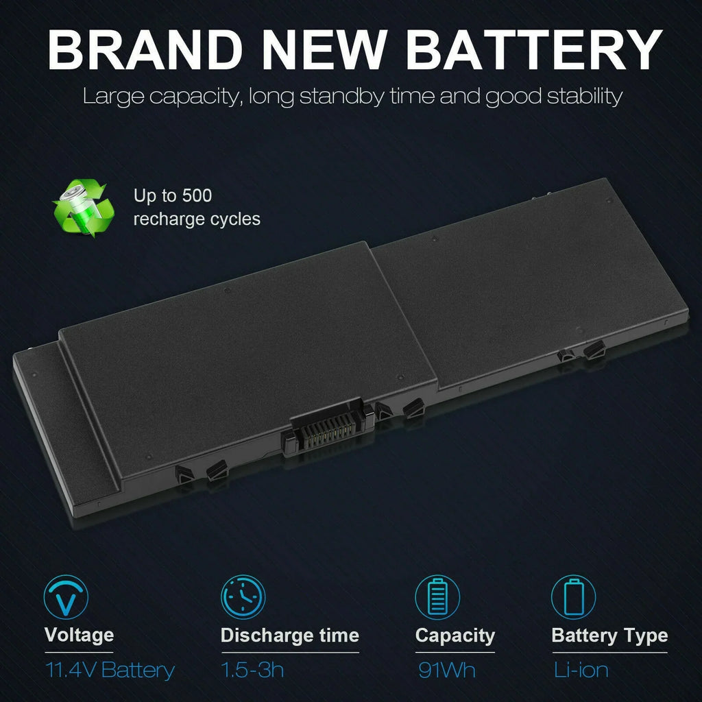 Battery MFKVP For Precision 15 7510 7520 7710 7720 M7510 M7710 TWCPG 0FNY7