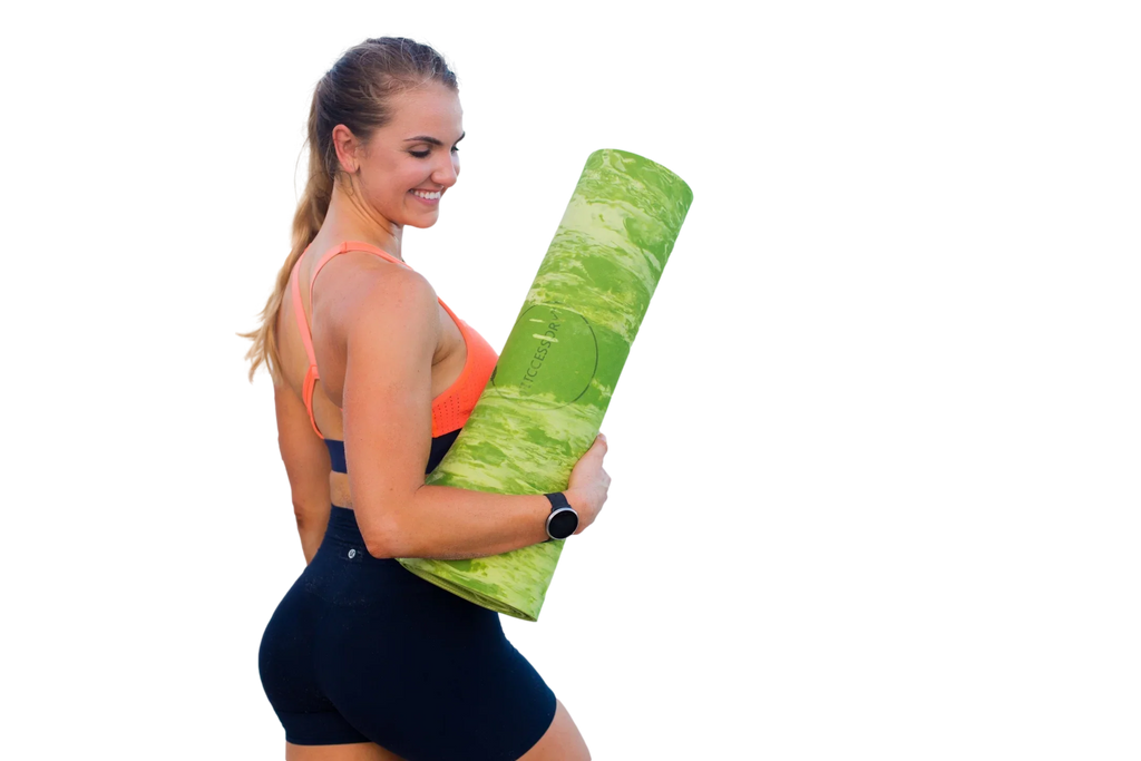 Large Fitccessory Sweat Proof Marble Yoga Mat - 3mm Thick for Home Yoga, Pilates, Stretching, Floor & Fitness Workouts