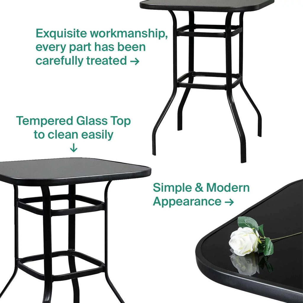 Stylish Madison Modern & Water Resistance Glass Bar Table For Poolside Use