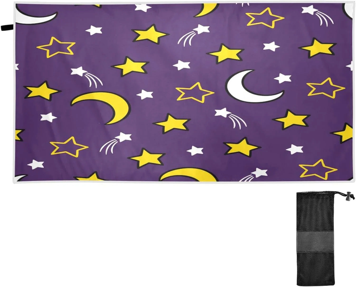 Bestwell Moon and Stars Beach Towel - Lampweight Compact Oversized Travel Towels - Super Absorbent Quick Dry Towel for Swimming Camping Holidayï¼419ï¼