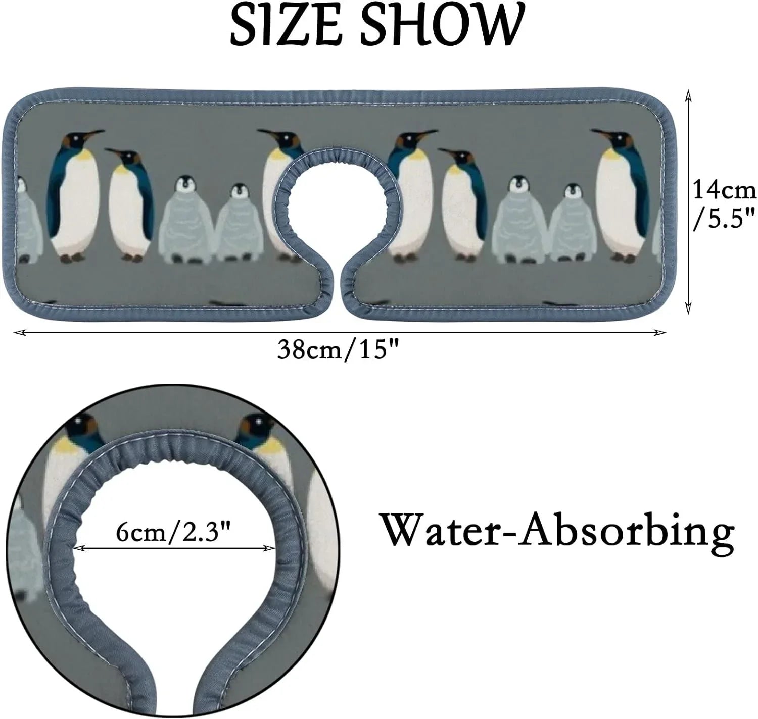 Stylish Bestwell 3PCS Faucet Absorbent Mat, Sea Bird Penguin Washable Sink Splash Guard Drip Catcher, Kitchen Bath Countertop Sinkmat Microfiber Drying Mats