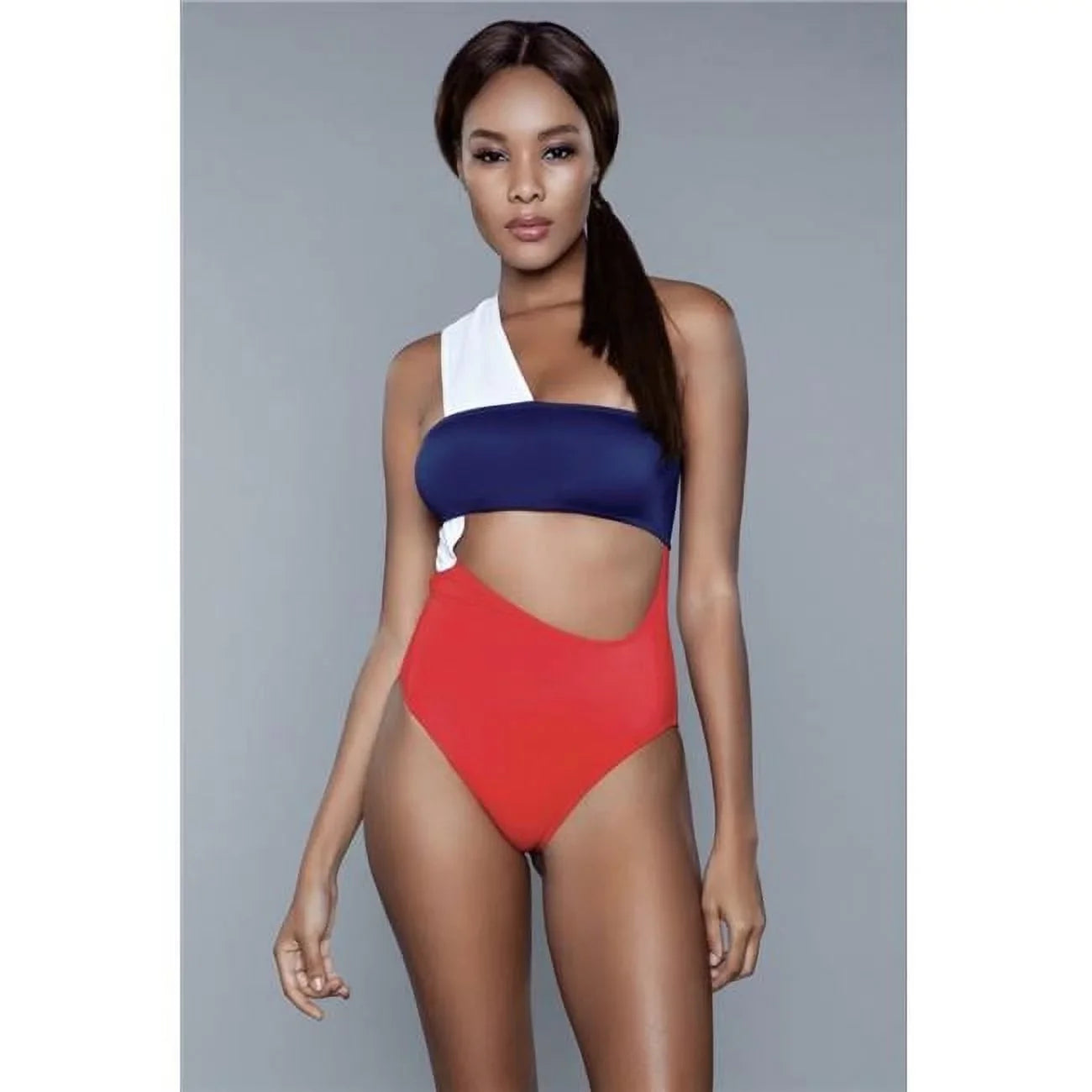 BeWicked Women Kennedy Swimsuit, Red, White & Blue - Medium