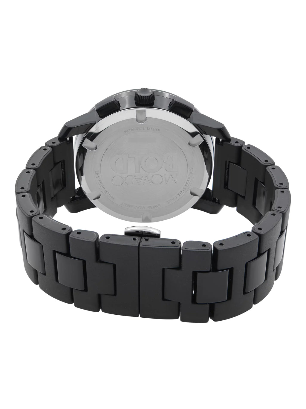 Movado Bold 43mm Steel Plastic Resin Black Dial Quartz Mens Watch 3600048 - Exclusive Design