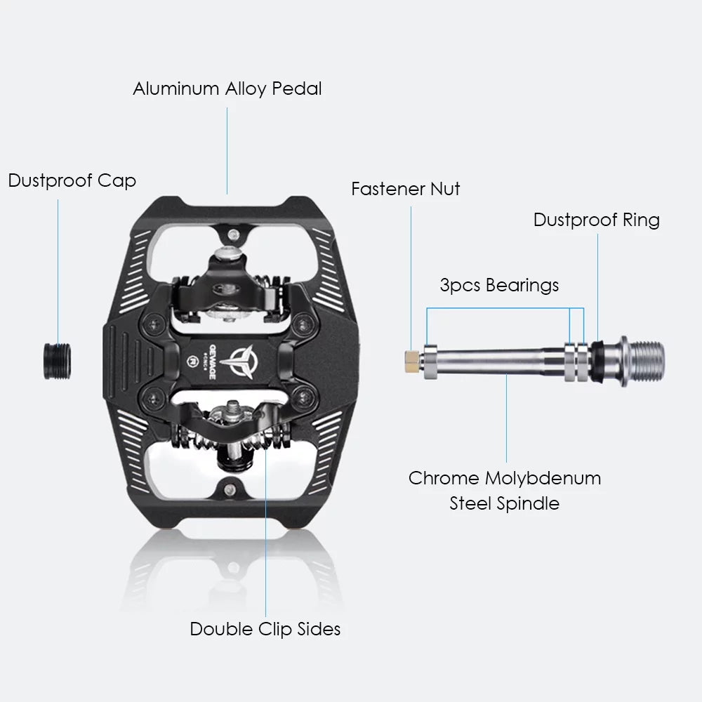 Efficient Double Sided Clip Pedals MTB Pedals with Cleats for Optimal Transfer
