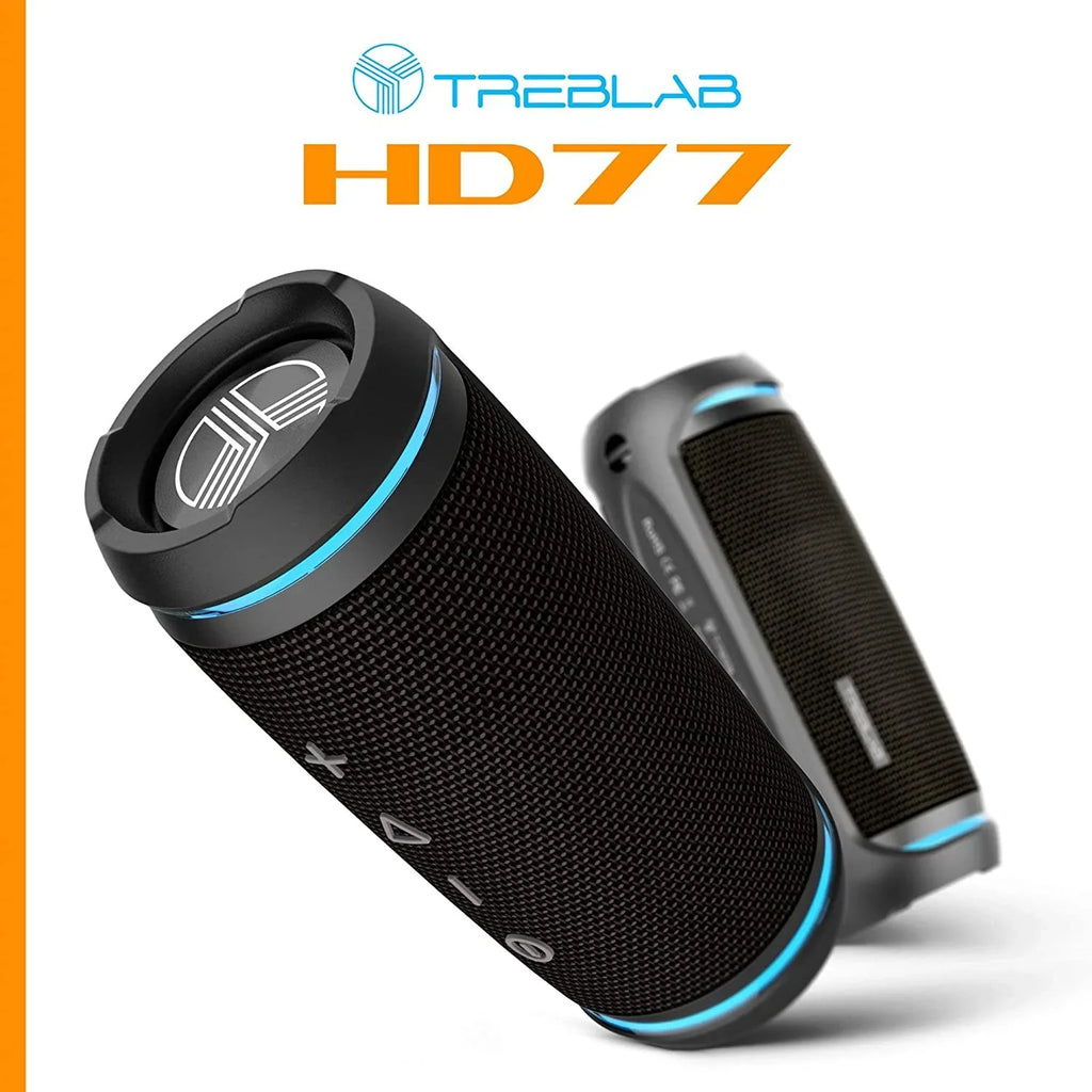 TREBLAB HD77 Rugged Wireless Speaker, Black - Exclusive Design