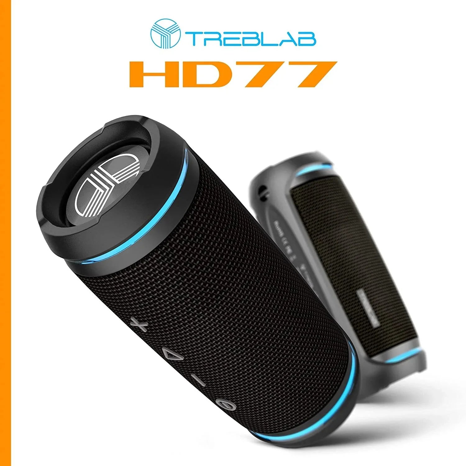 TREBLAB HD77 Rugged Wireless Speaker, Black - Exclusive Design