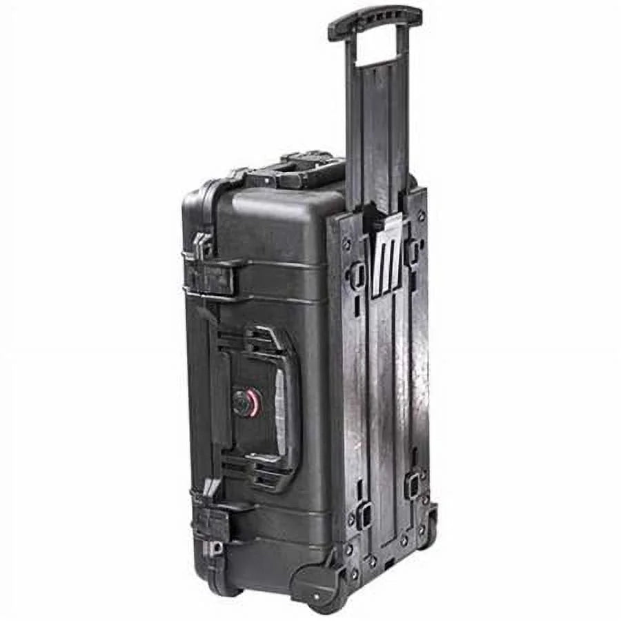 1510LFC Laptop Overnight Watertight Carry On Hard Case with Foam Insert, Laptop Sleeve & Wheels - Charcoal Black - Exclusive Design