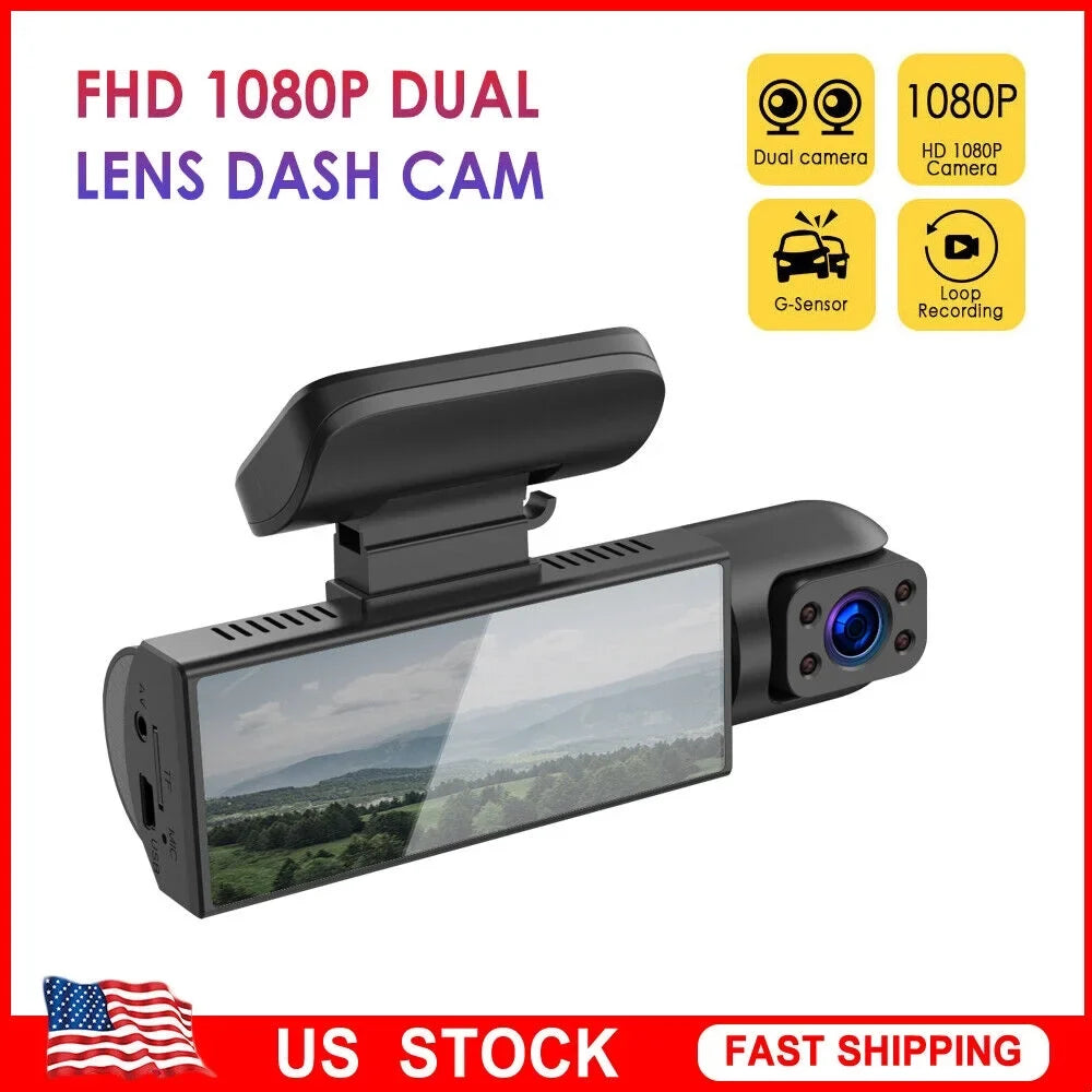 JLLOM Car DVR Dash Cam with Dual Lens Front and Inside Camera - 1080P - Exclusive Design