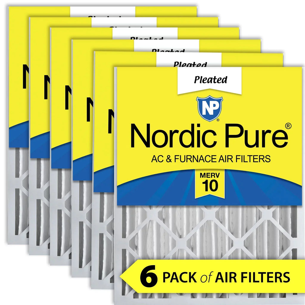 Nordic Pure 20x20x4 (3 5/8) Pleated MERV 10 Air Filters 6 Pack - Exclusive Design