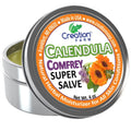 Stylish Calendula Comfrey Salve 4 oz Tin, Herbal Skin Rash Ointment, Wound Treatment Tin 4 oz by Creation Farm