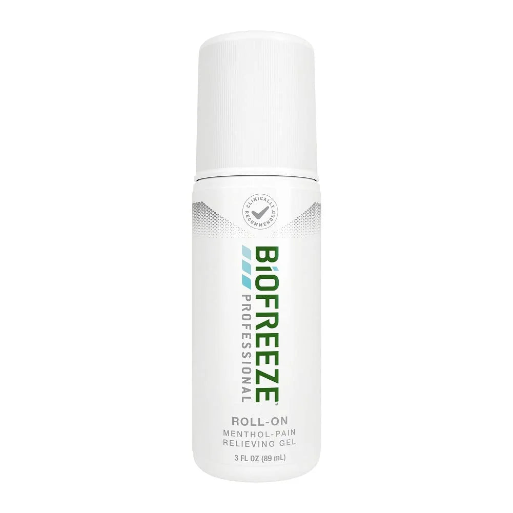 Stylish Biofreeze Professional Roll-On Gel 3 FL OZ, Green Topical For Muscles And Joints From Arthritis, Backache, Strains, Bruises, & Sprains (Package May Vary)