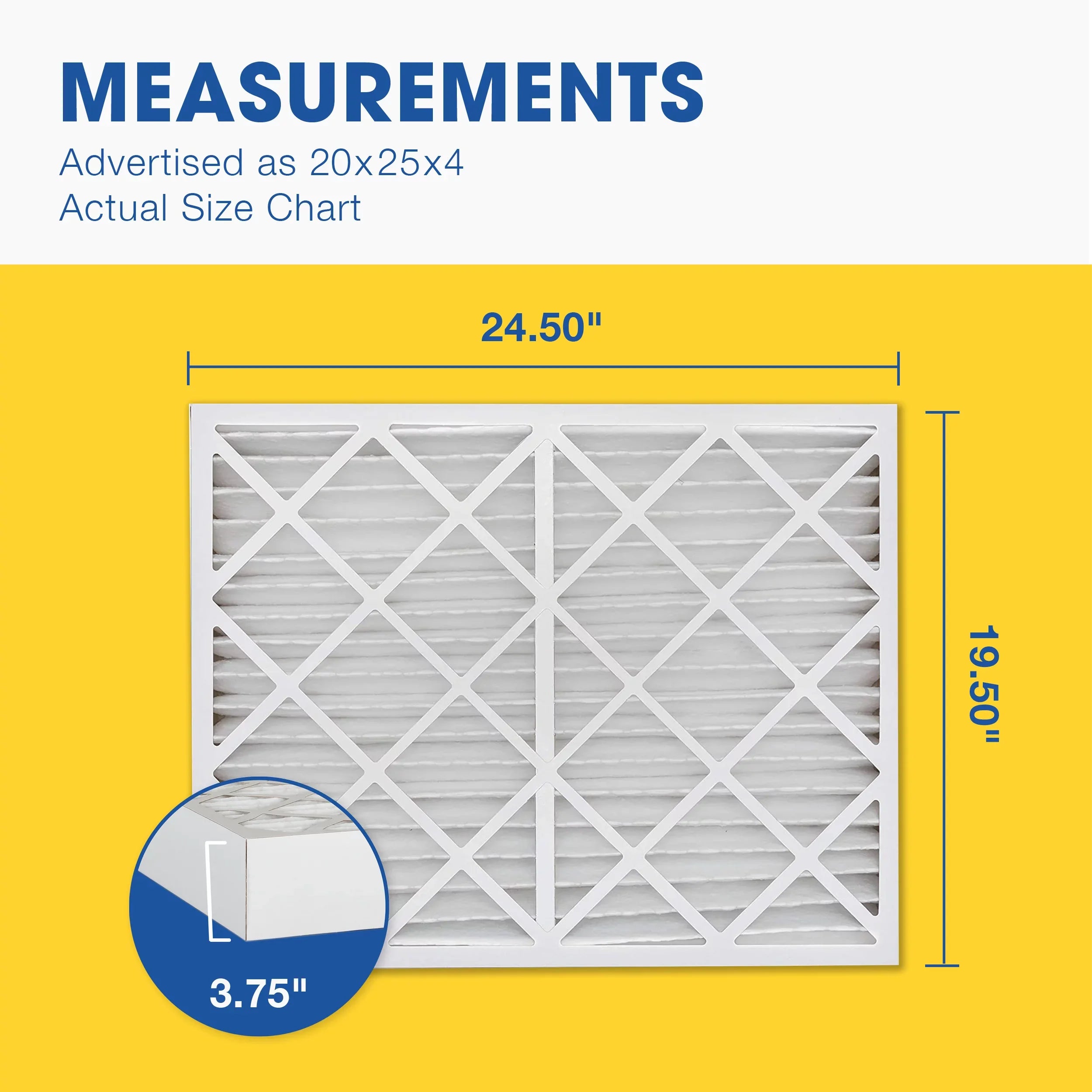 Stylish Aerostar 20x25x4 MERV 8 Pleated Air Filter, AC Furnace Air Filter, 6 Pack