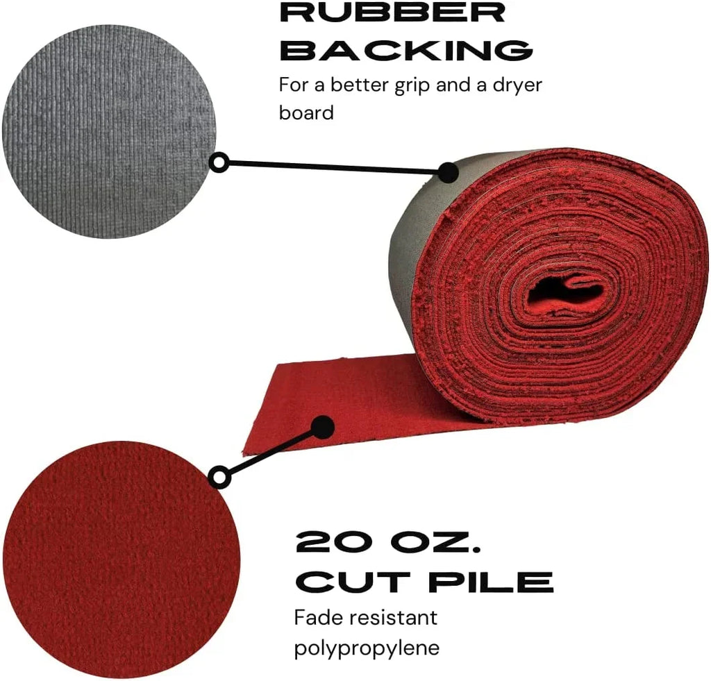 Stylish Carpet by the Foote 1 Roll 12 inches X 100 feet 20 Ounces UV stabilized Polypropylene Real Tufted Carpet VIP Red Boat Trailer Bunk Carpet.