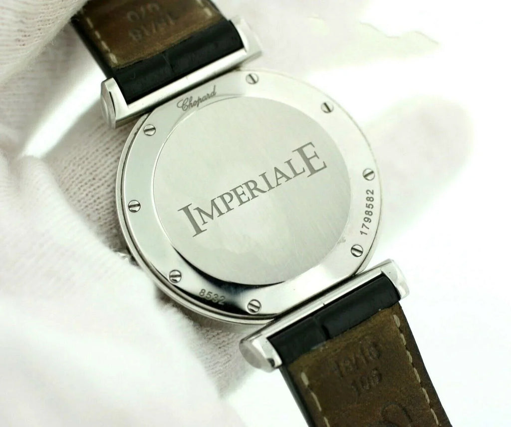 Chopard 8532 ImperialE 36mm Black Leather Steel Swiss Quartz Women's Watch W/B/P - Exclusive Design