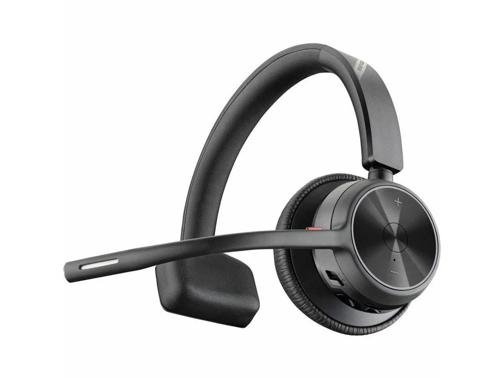 Poly Voyager 4310 USB-C Headset with Charge Stand - Siri, Google Assistant - Mono - Wireless - Bluetooth - 298.6 ft - 20 Hz - 20 kHz - Over-the-head, On-ear - Monaural - Ear-cup - Electret Condense...