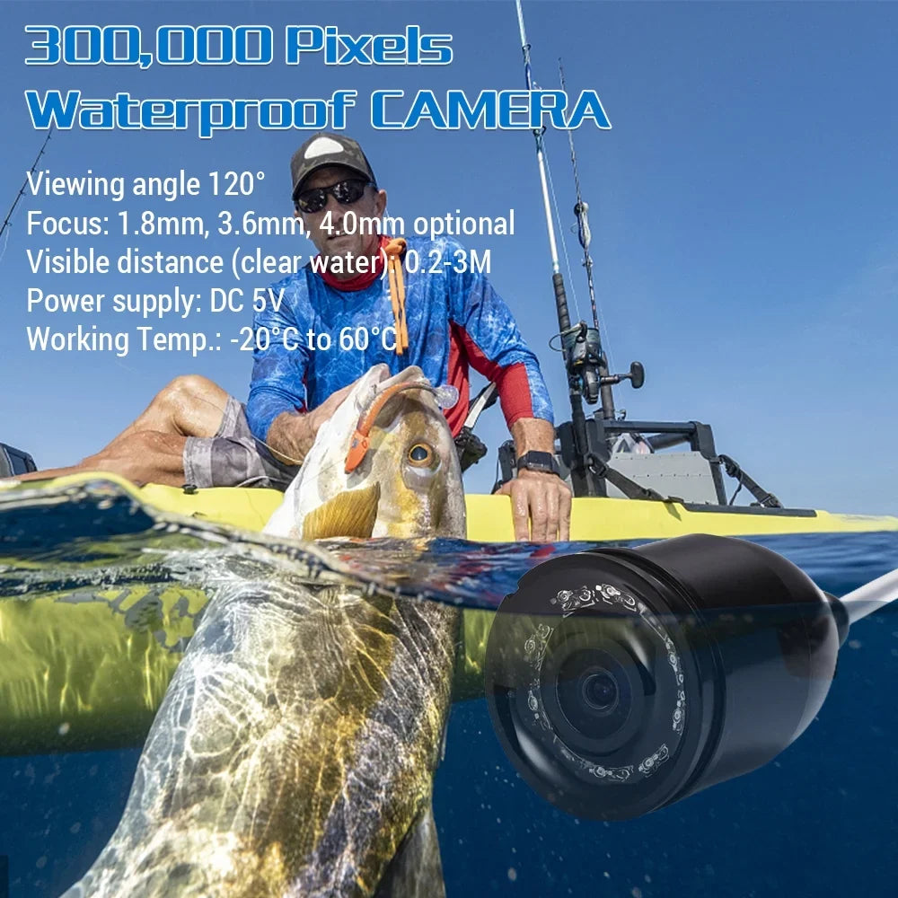 Lixada Fishing Camera Underwater with Digital LCD 4.3in 300000 Pixels 8 CS Night Vision 120 Degree for Ice River Fishing