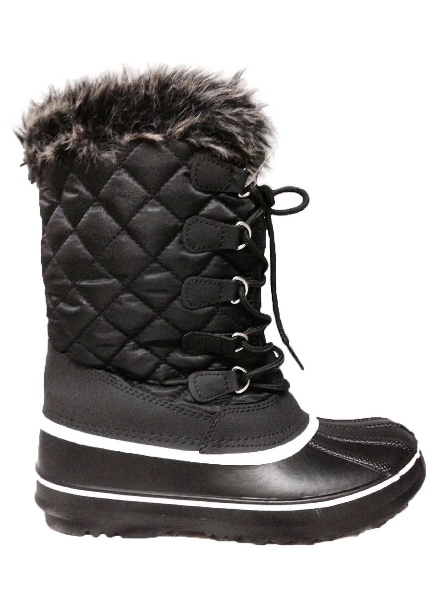 Womens Mid-Calf Warm Fur Lined Snow Boots Waterproof Outdoor Non-Slip Winter Shoes