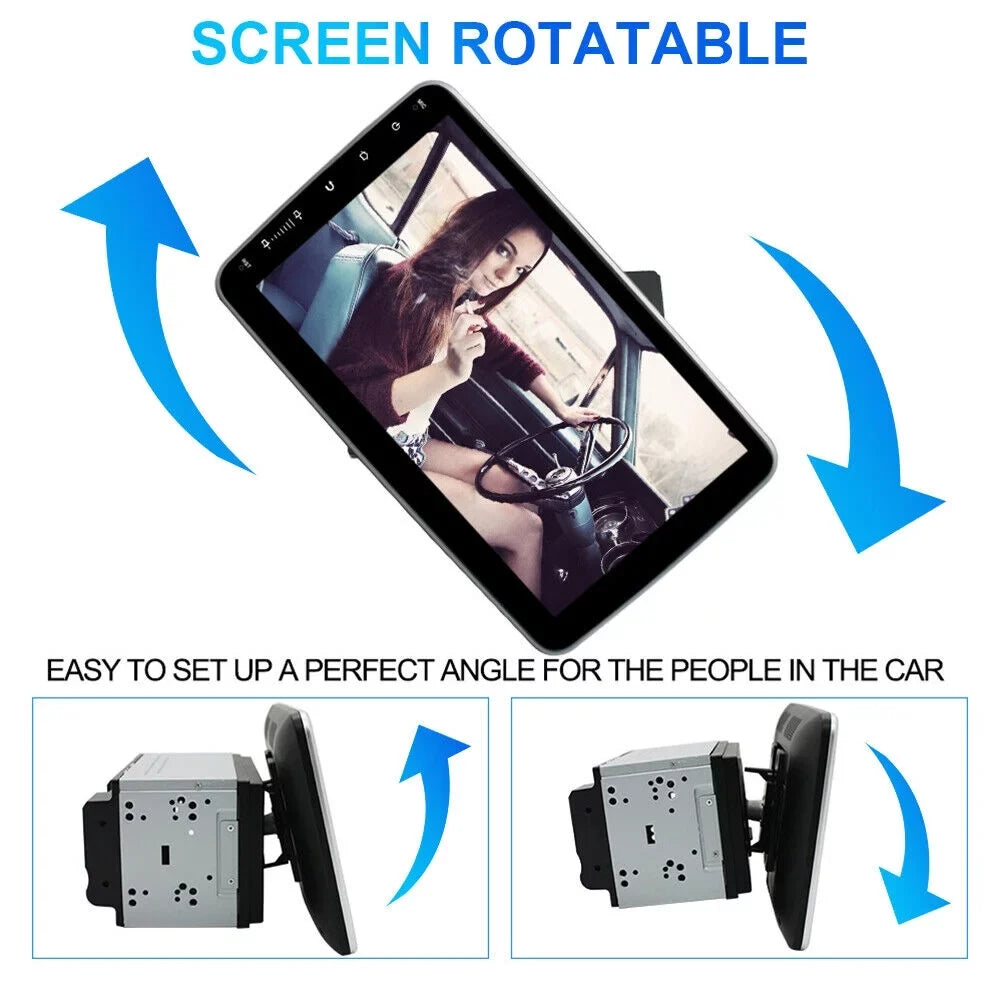 JahyShow Rotary Double Spindle Navigation - 10.1 Inch Android 9.1 GPS Player with Dual Din Touch Screen