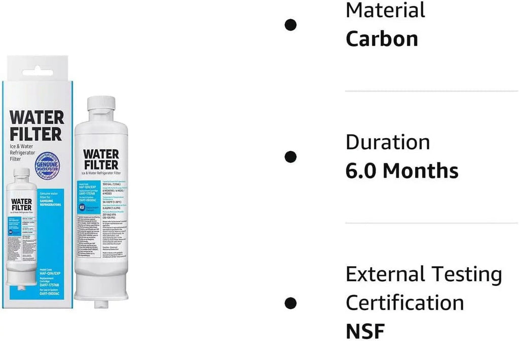 Samsumg DA97-17376B DA9717376B Refrigerator Water Filter Replacement for HAF-QIN/EXP, HAF-QIN RF23M8070SG,3-Pack (Packaging May Vary) - Exclusive Design