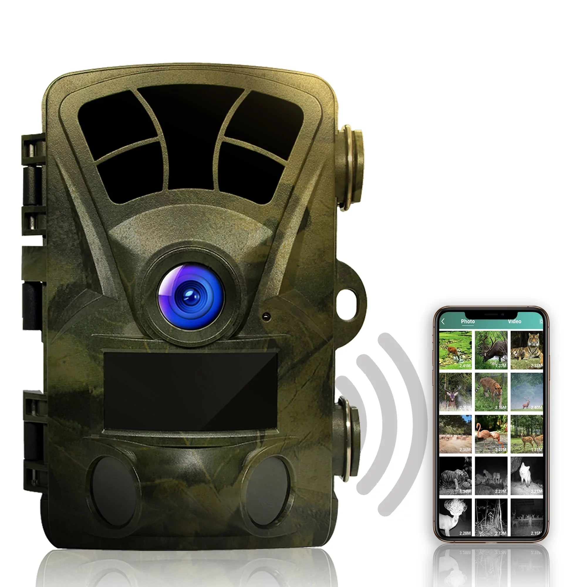 Stylish Rexing H2 20MP 4K Wi-Fi Trail Surveillance Camera for Outdoor, Hunting Cam W/ CMOS Motion Sensor