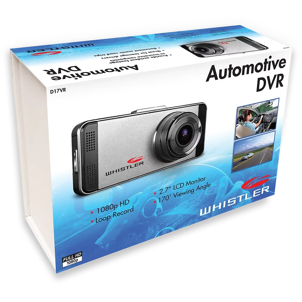 Stylish Whistler D17vr 1080p HD Automotive DVR with 2.7" Screen