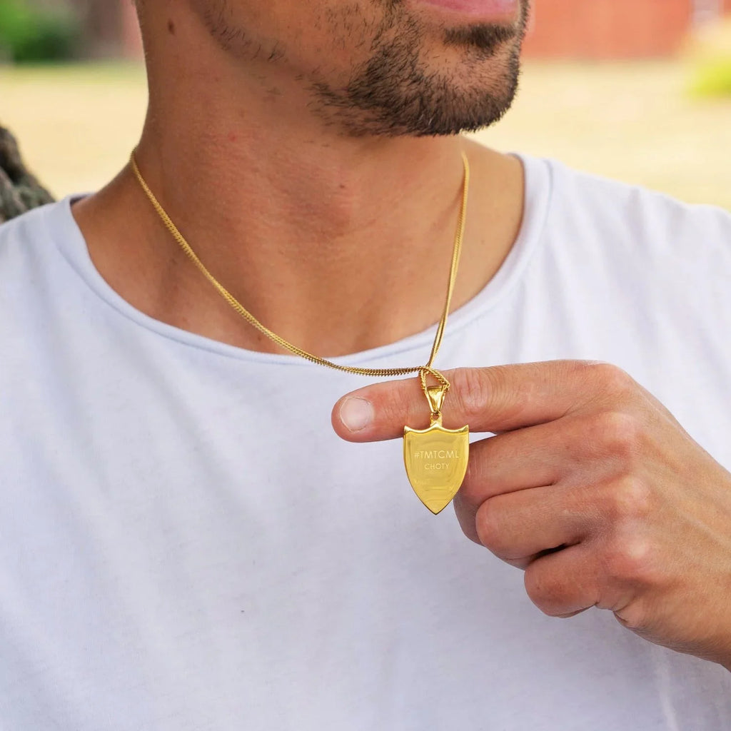 Stylish Choty - Shotgun Necklace - Gold Mullet - Chain and Pouch Included - 316L Stainless Steel - 18K Gold Plating Infused