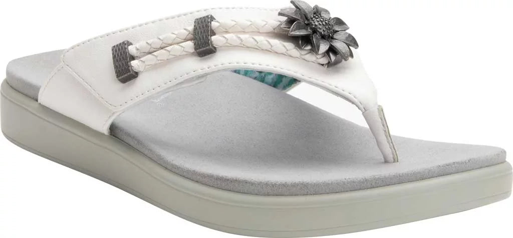 Women's Alegria by PG Lite Layah Thong Sandal White Vegan Leather 41 M