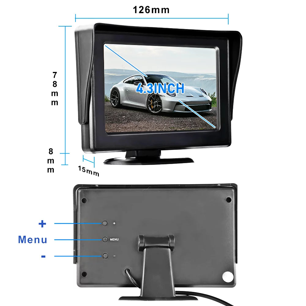 Wireless Backup Camera Kit with Stable Digital Signal, 4.3ââ Monitor& Rear View Camera Installation for Truck, Van, Camping Car, SUV Reverse automatic display