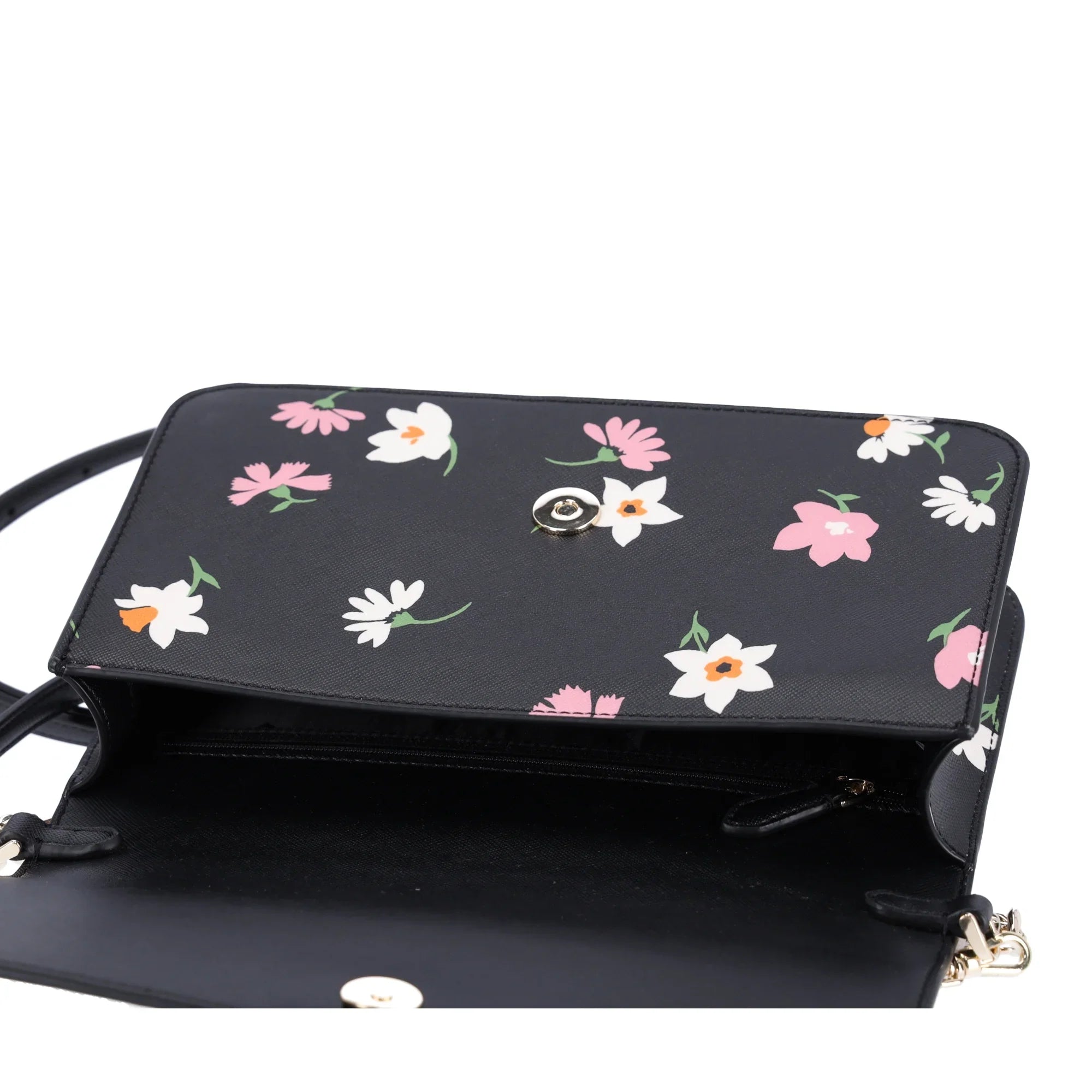 Kate Spade Madison Black Floral Waltz Flap Convertible Crossbody KF441 - Exclusive Design
