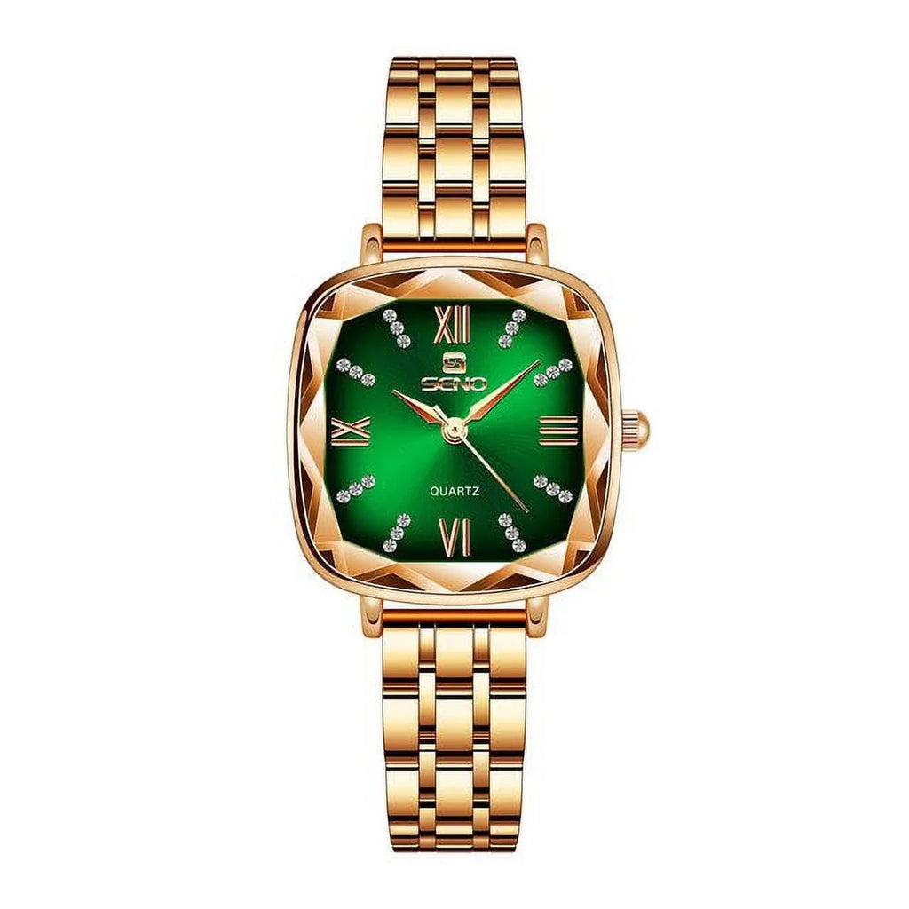 Stylish Women Wrist Watch 2022 Square Rose Gold Ladies Watch For Female Clock Stainless Steel Women Watches Top Brand Luxury Rhinestone