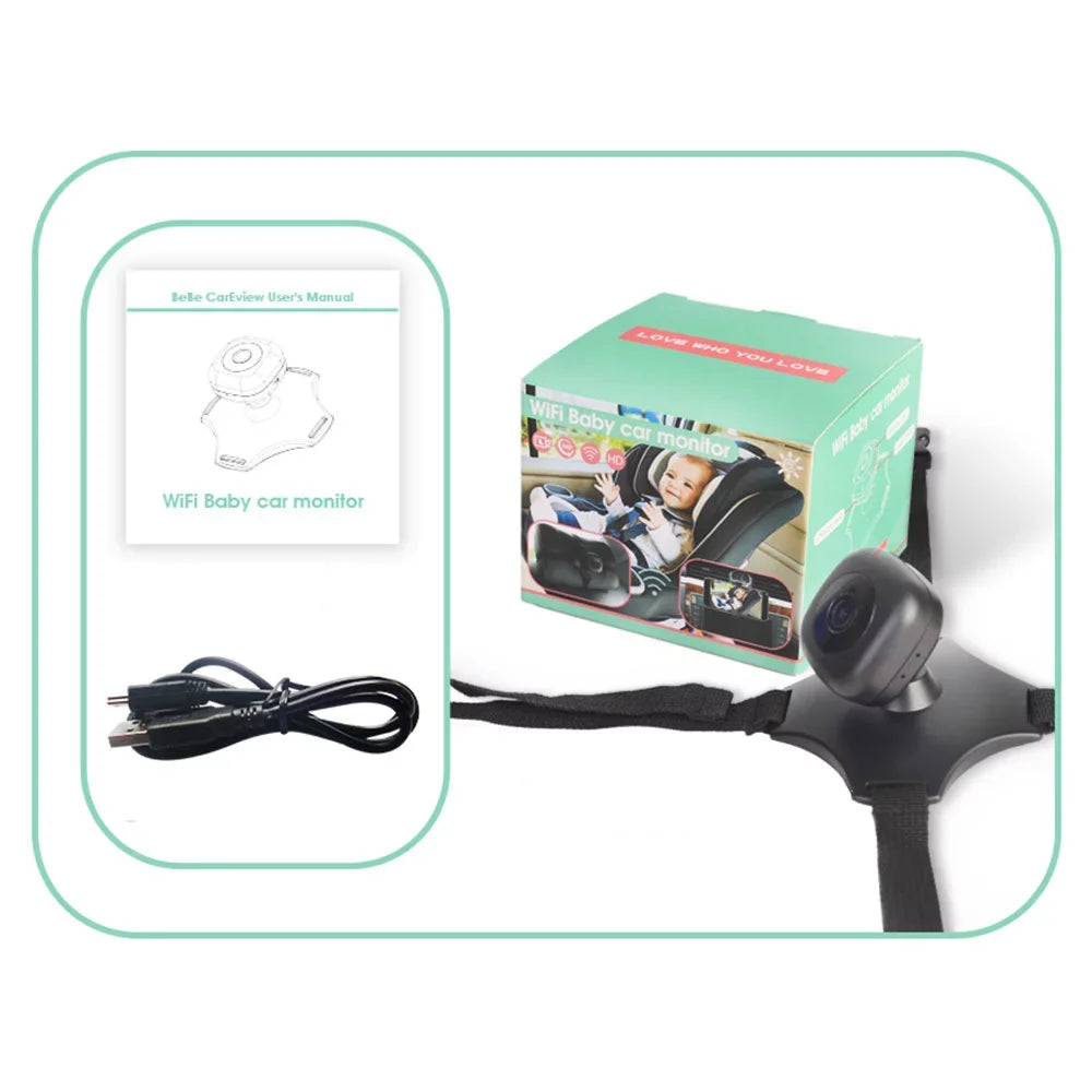 Stylish Pinnaco WiFi Baby Car Camera Monitor, 360Â° Rotation Night Vision, USB Powered