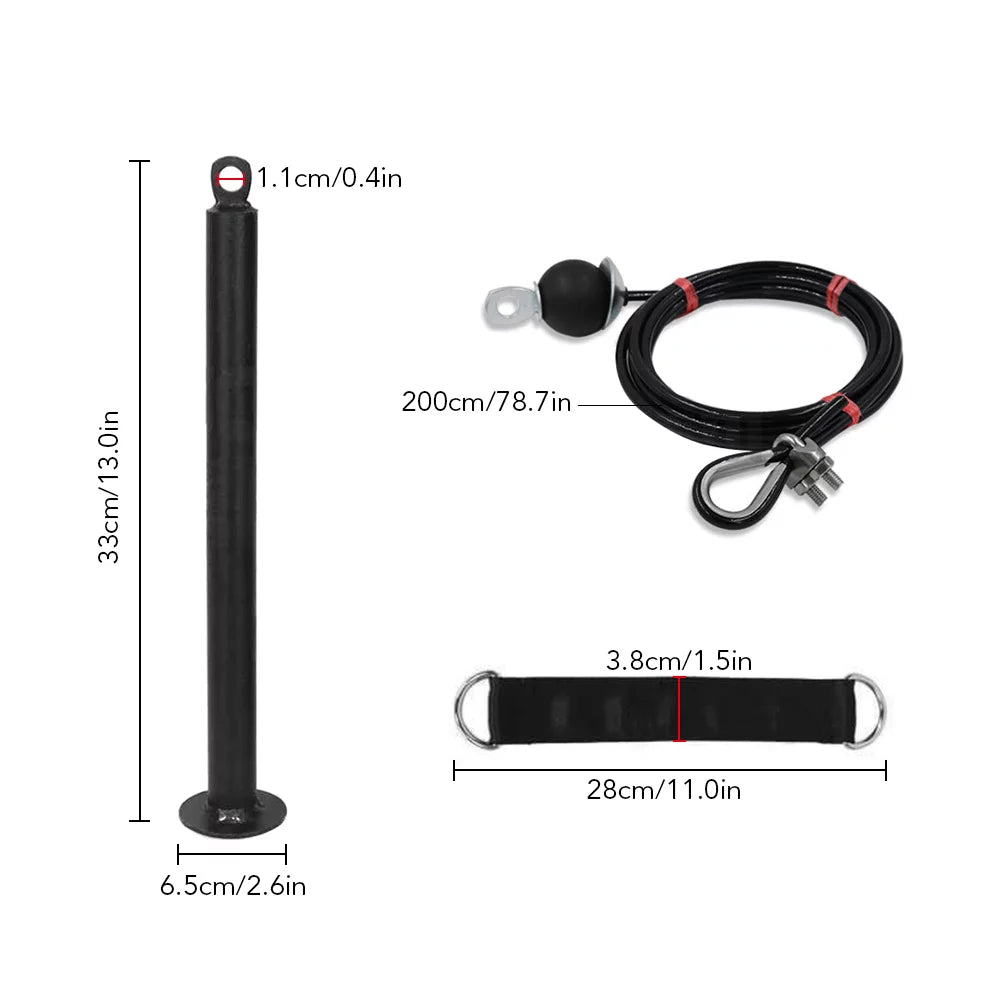 Tomfoto Pulley Cable Machine Attachment System with Upgraded Loading Pin Super-Silent Detachable 360 Degree Rotation Pulley Fitness Arm Biceps Triceps Strength Training Home Gym Workout Equipment - Exclusive Design