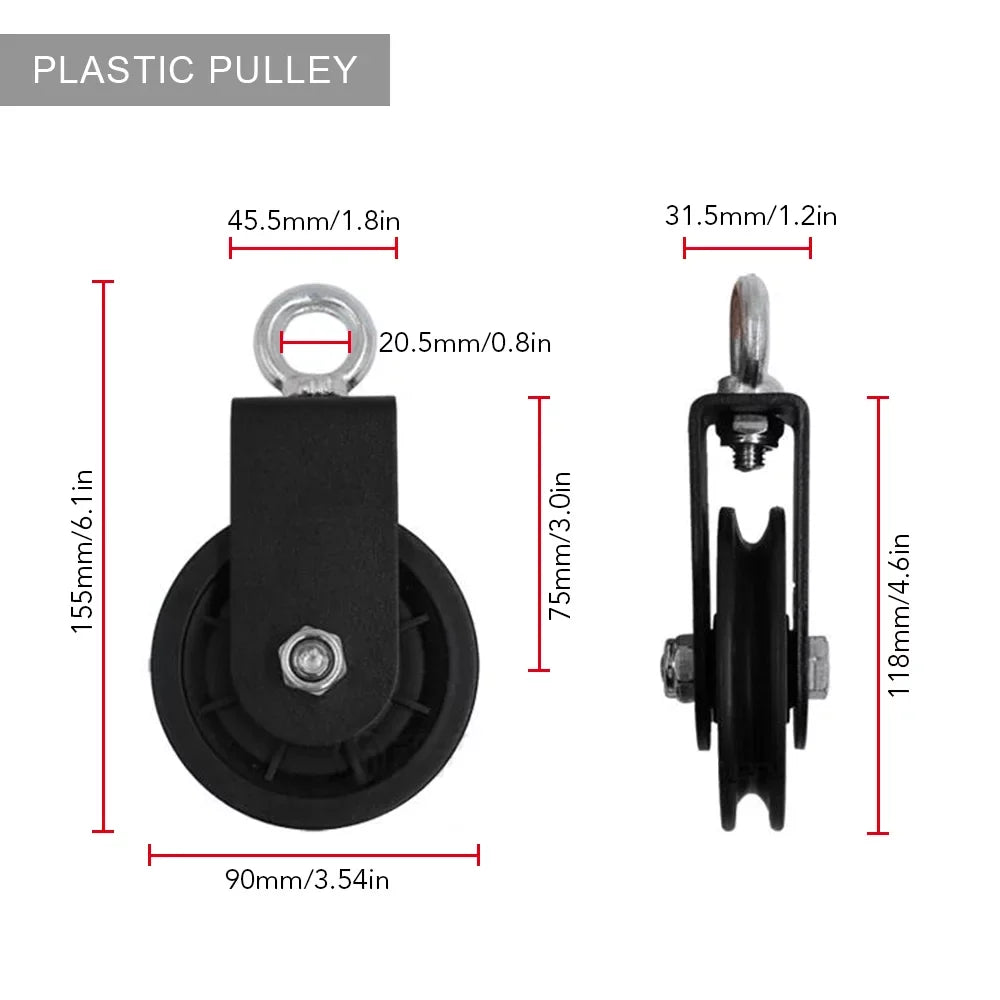 Tomfoto Pulley Cable Machine Attachment System with Upgraded Loading Pin Super-Silent Detachable 360 Degree Rotation Pulley Fitness Arm Biceps Triceps Strength Training Home Gym Workout Equipment - Exclusive Design