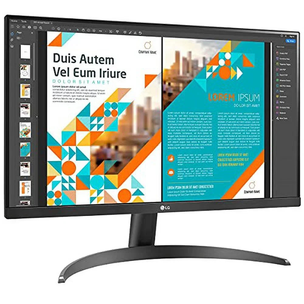 LG 24QP500-B 24â QHD (2560 x 1440) IPS Display, HDR 10, sRGB 99% Color Gamut, AMD FreeSync, Refresh Rate 75Hz, 3-Side Virtually Borderless Design - Black