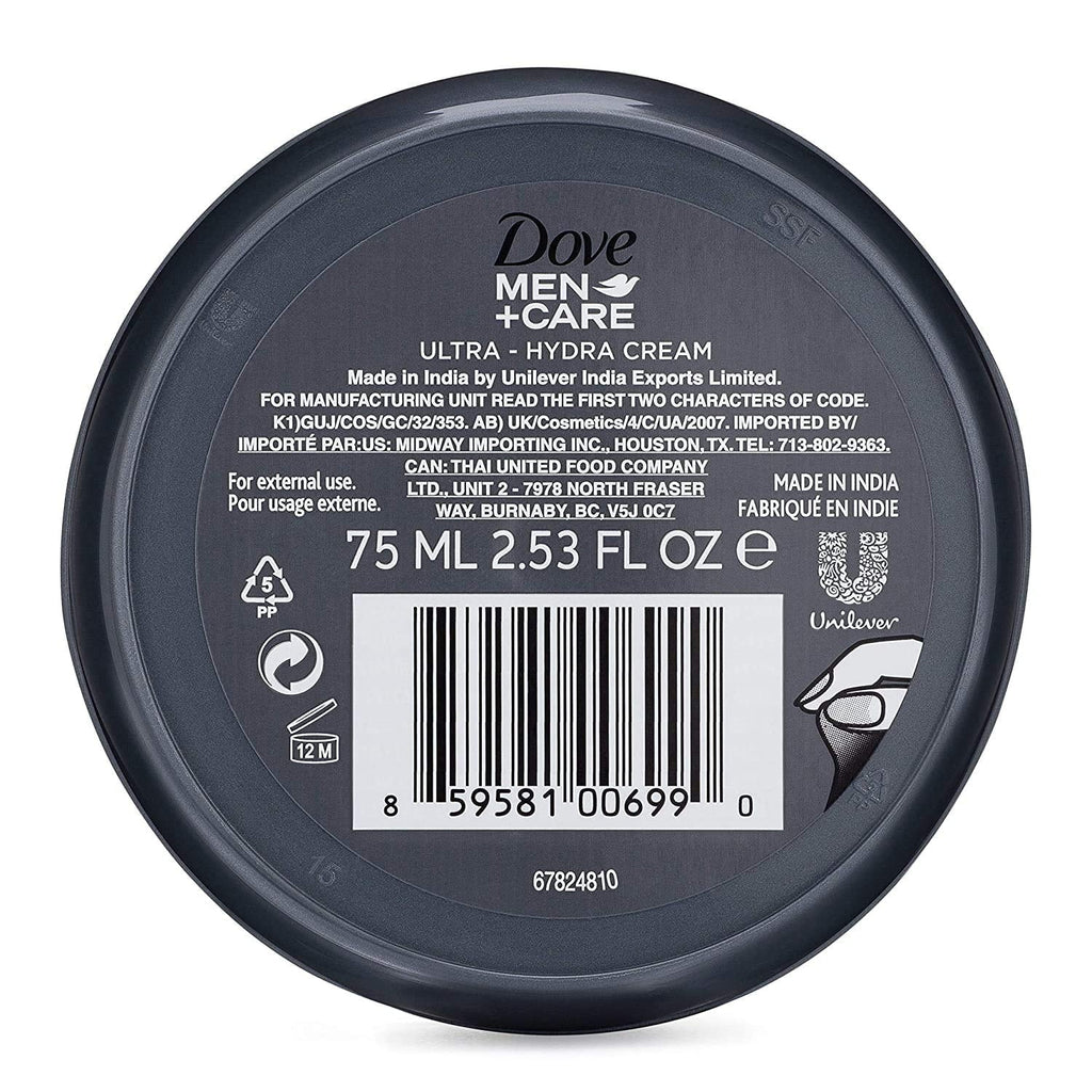 Stylish Dove Men+Care Ultra-Hydra Cream With 24 Hour Moisturization, 2.53 Fl Oz (Pack Of 6).