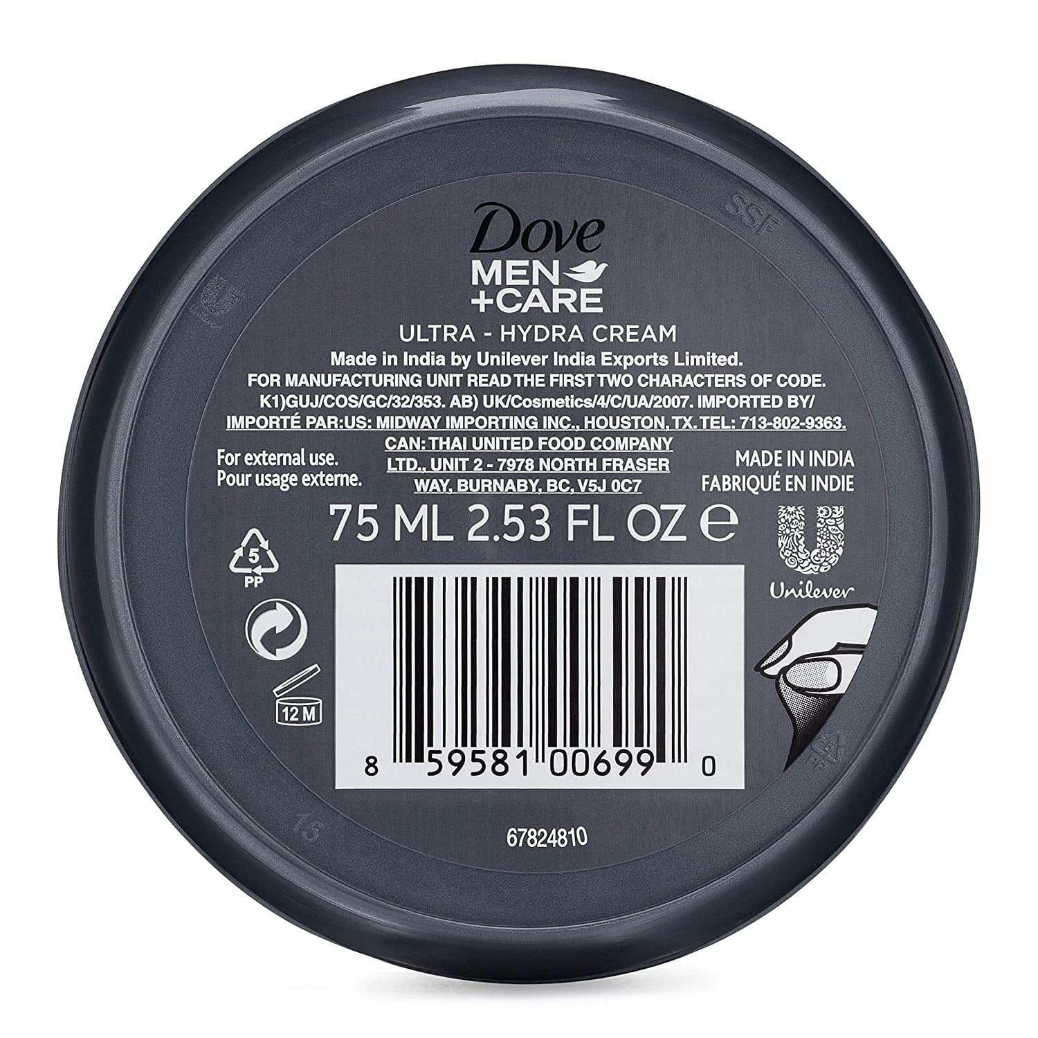 Stylish Dove Men+Care Ultra-Hydra Cream With 24 Hour Moisturization, 2.53 Fl Oz (Pack Of 6).