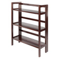 Stylish Winsome Wood Terry 3-Tier Foldable Shelf, Stackable, Walnut Finish