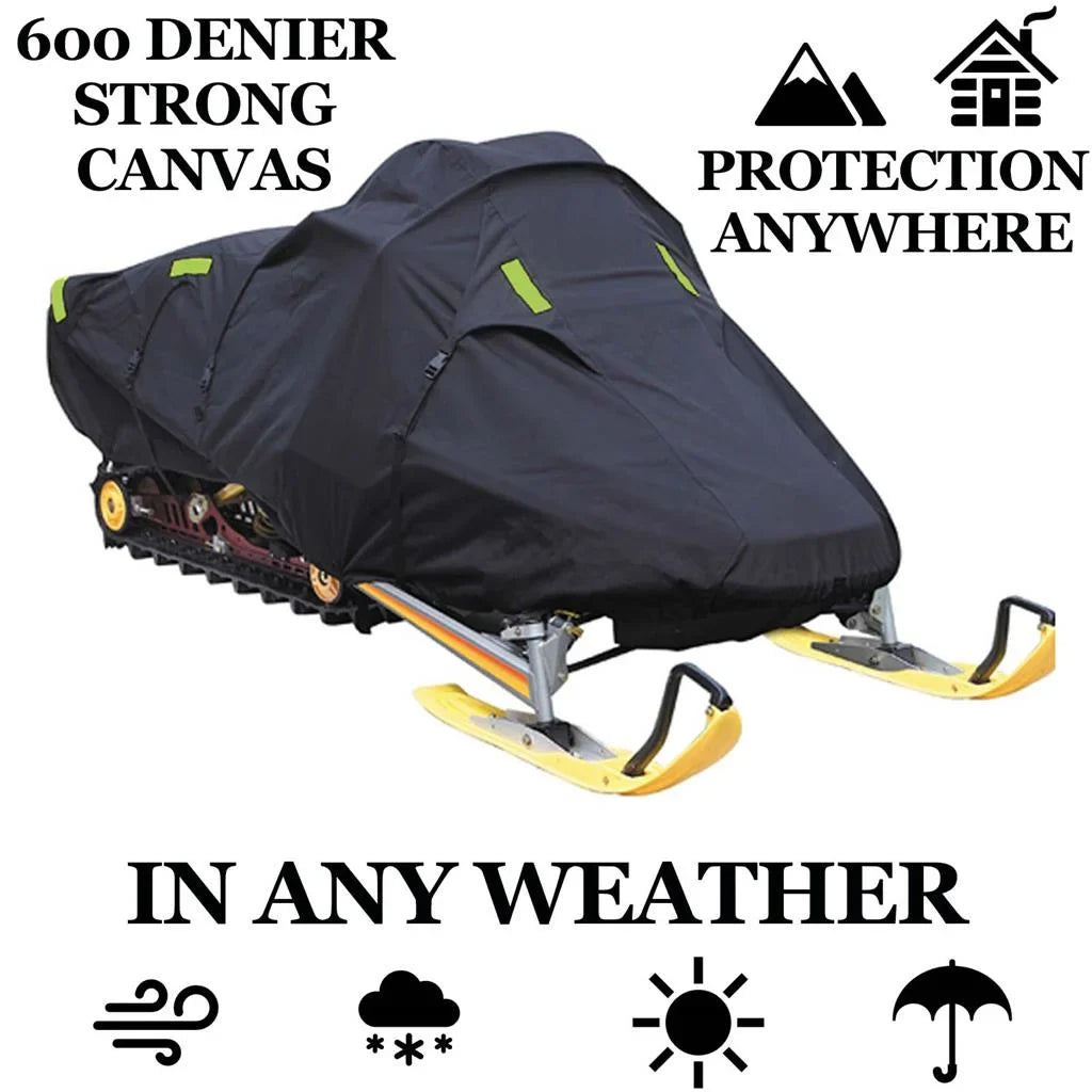 Snow Cover Compatible for 2008-2008 Ski Doo Bombardier snowmobile model GSX LIMITED 600 HO SDI, Trailerable 600 Denier Snow Machine Sled Gear - Exclusive Design