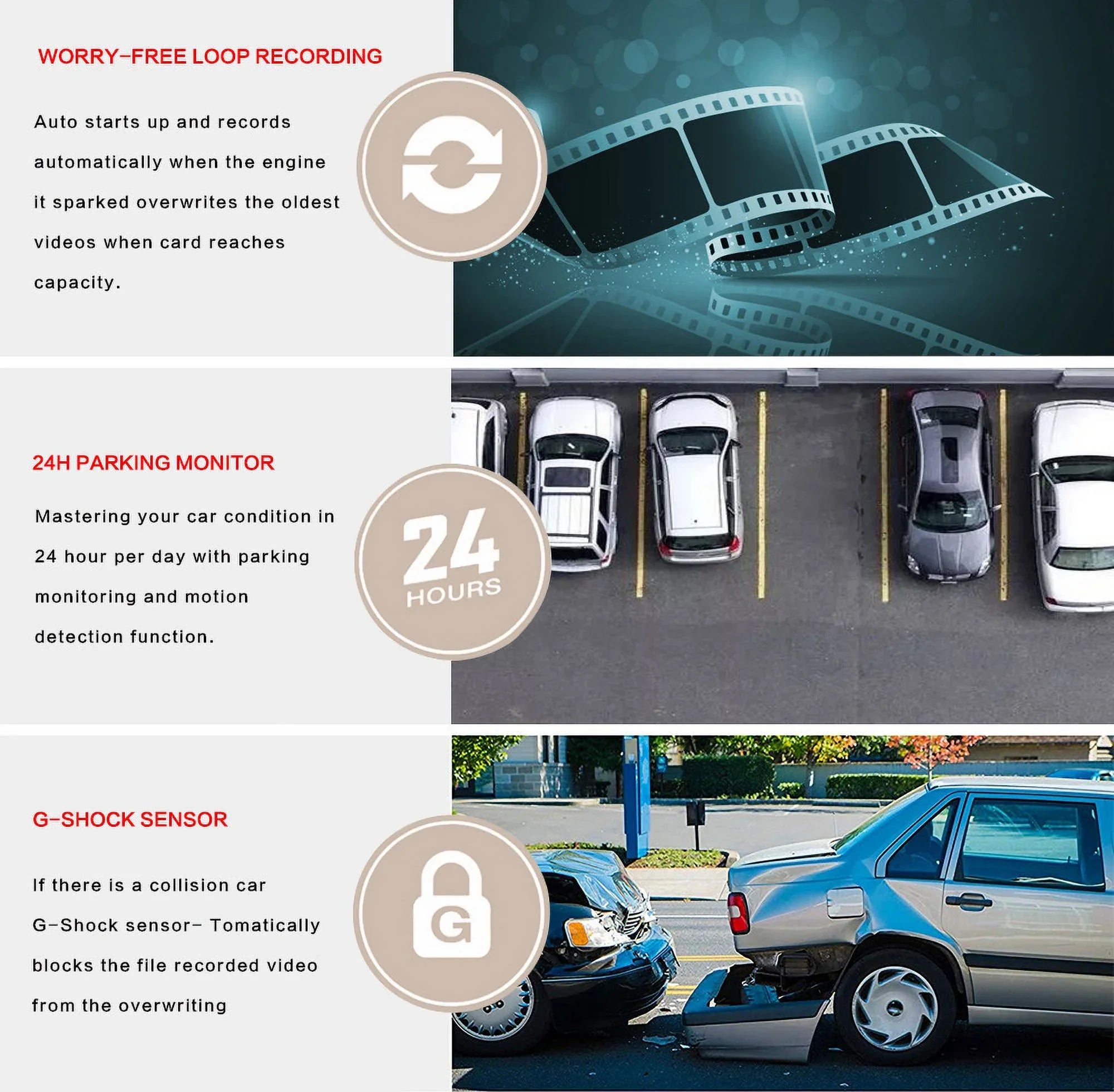 Stylish 10-inch Touch Mirror Car Camera Dashcam, 1080P FHD Full Touch Screen Front and Rear View, Super Night Vision Parking Assistance, Camera for Cars Loop Recording Streaming Media 170Â°Wide Angle