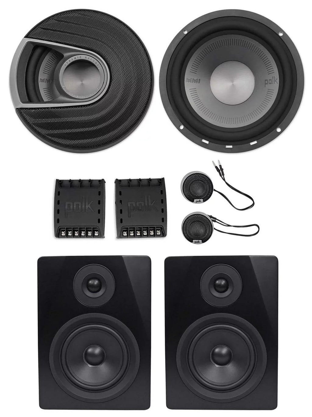 Stylish Polk Audio MM6502 6.5â 750w Component Car Speakers+Free Powered Monitor Speakers